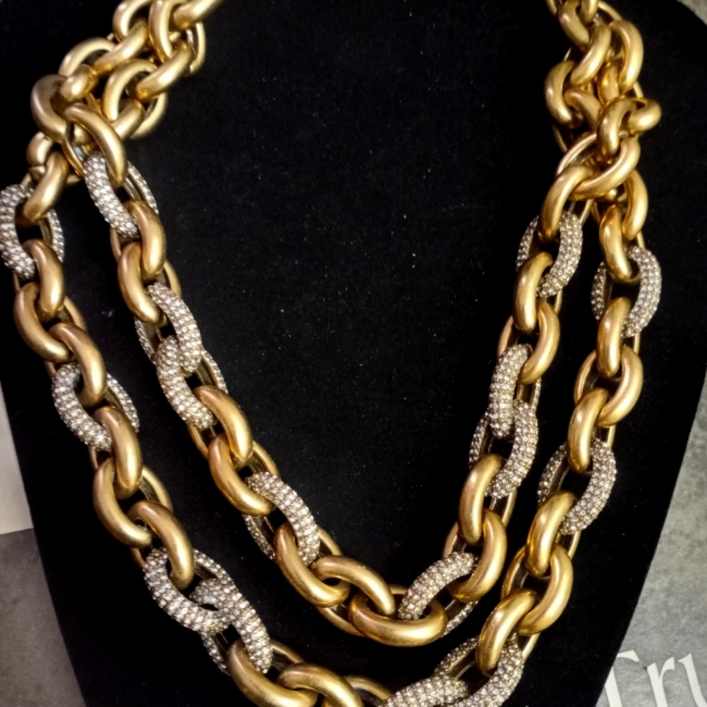 J.Crew Rhinestone Double Link Chain